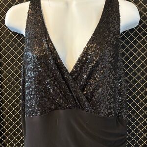 Ralph Lauren Black floor length dress, sequin top